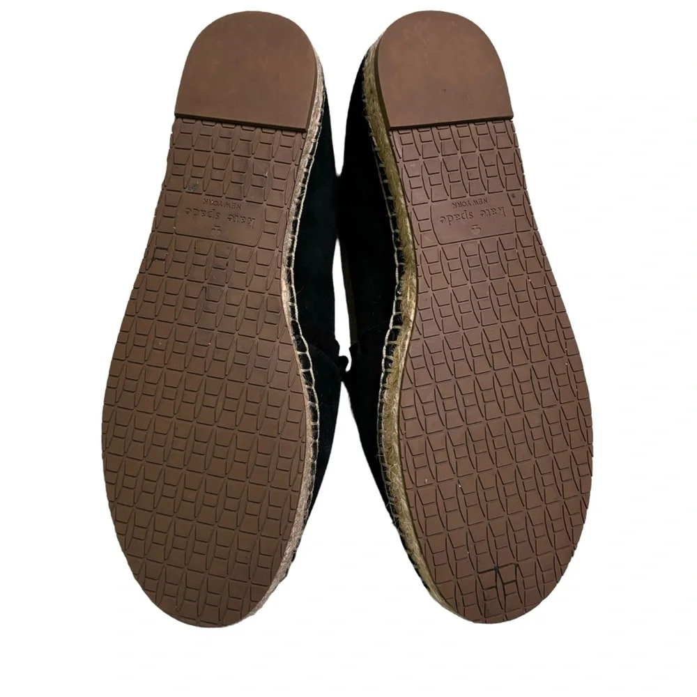 kate spade Black Suede Espadrille Flats